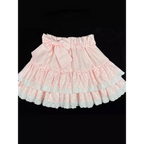 Sweet Bow Lace Ruffles Pleated Skirt - Kawaii Cake Skirt - Bottoms - 1