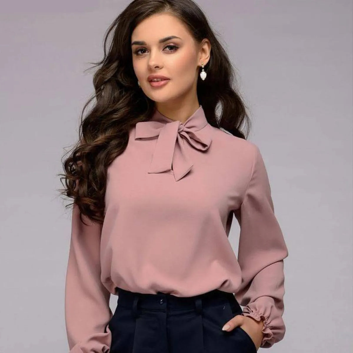Bow Tie Blouse - Women’s Clothing & Accessories - 1