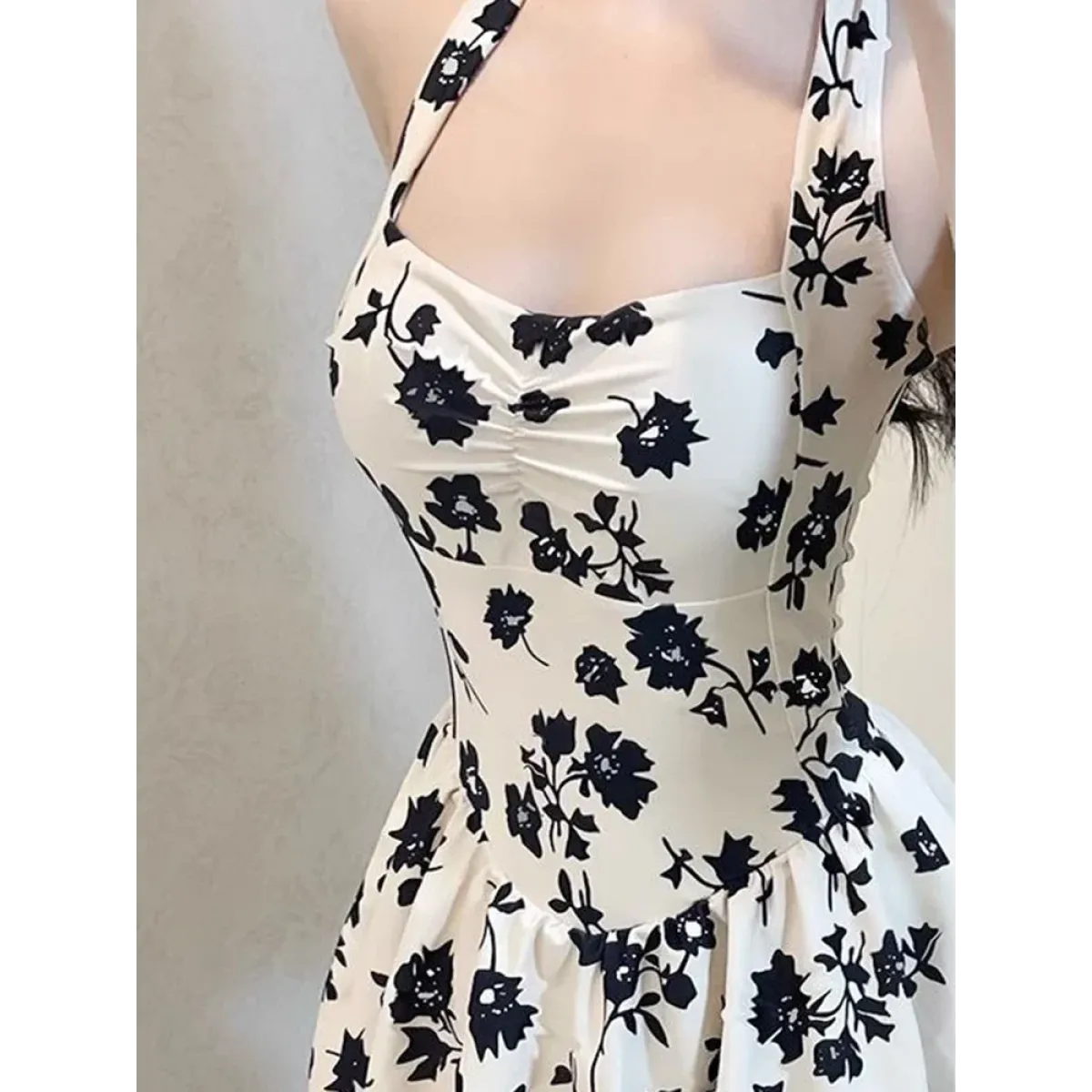 Floral Lace-Up Bow Swimsuit Dress - All Dresses - Swimwear - 4