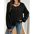 V-Neck Bow Tie Knit Cardigan – Autumn Layering Essential - Women’s Clothing & Accessories - Cardigan - 6