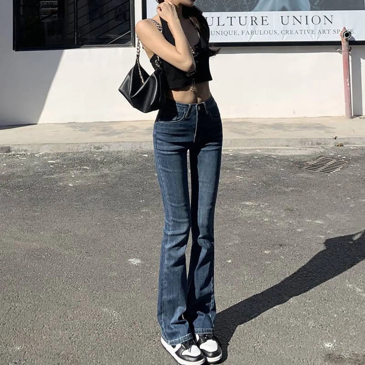 Elastic Boyfriend Style Denim Jeans - Bottoms - 8