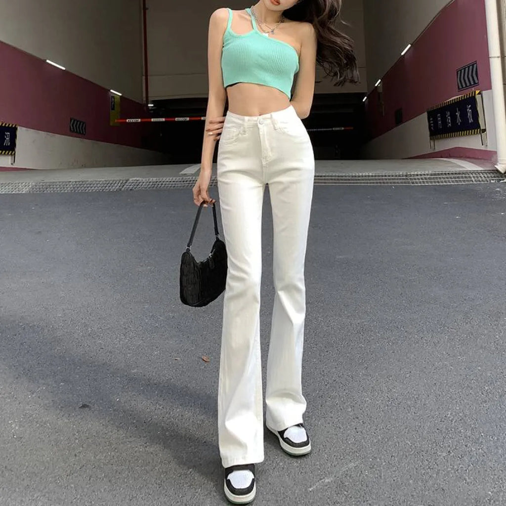 Elastic Boyfriend Style Denim Jeans - Bottoms - 4