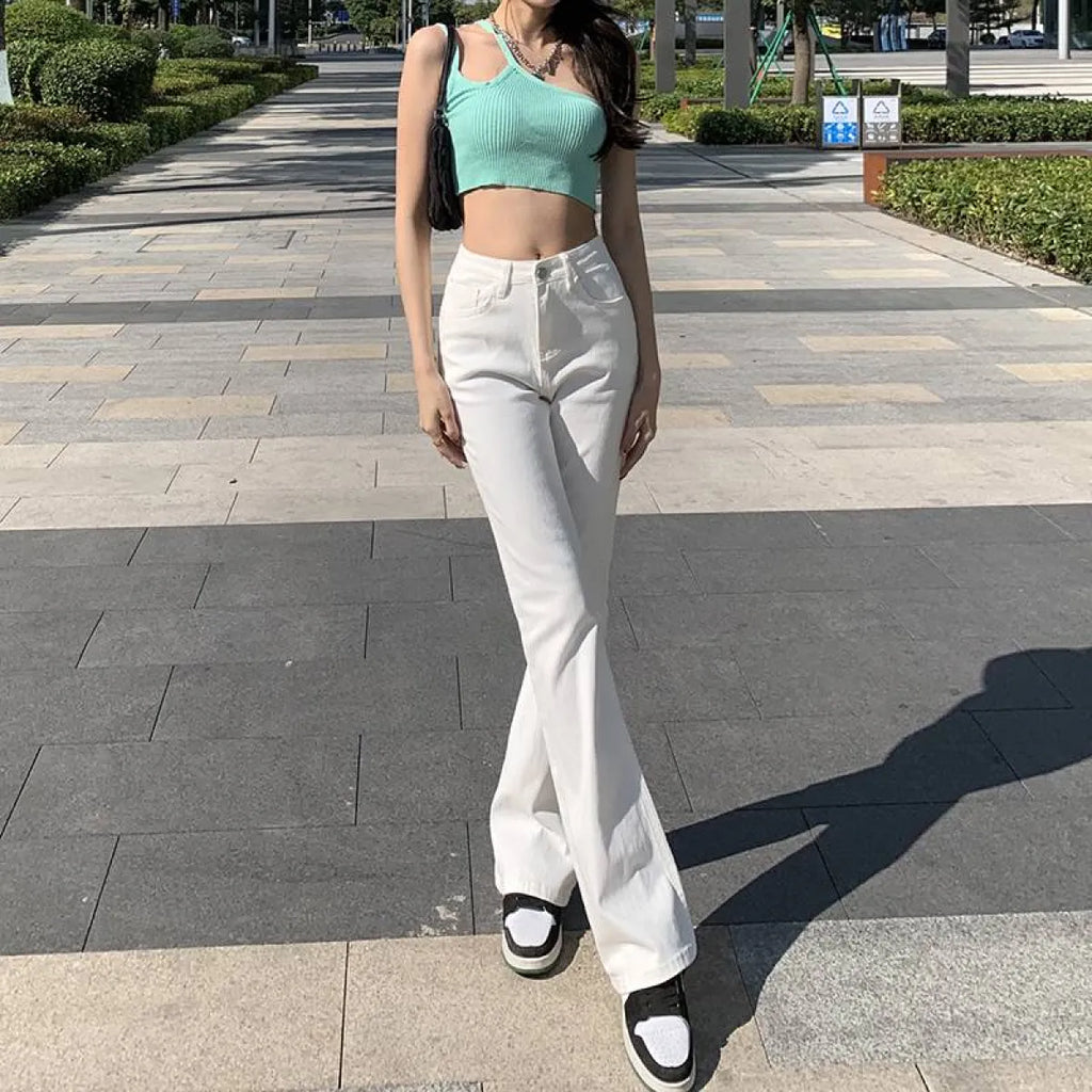 Elastic Boyfriend Style Denim Jeans - Bottoms - 6