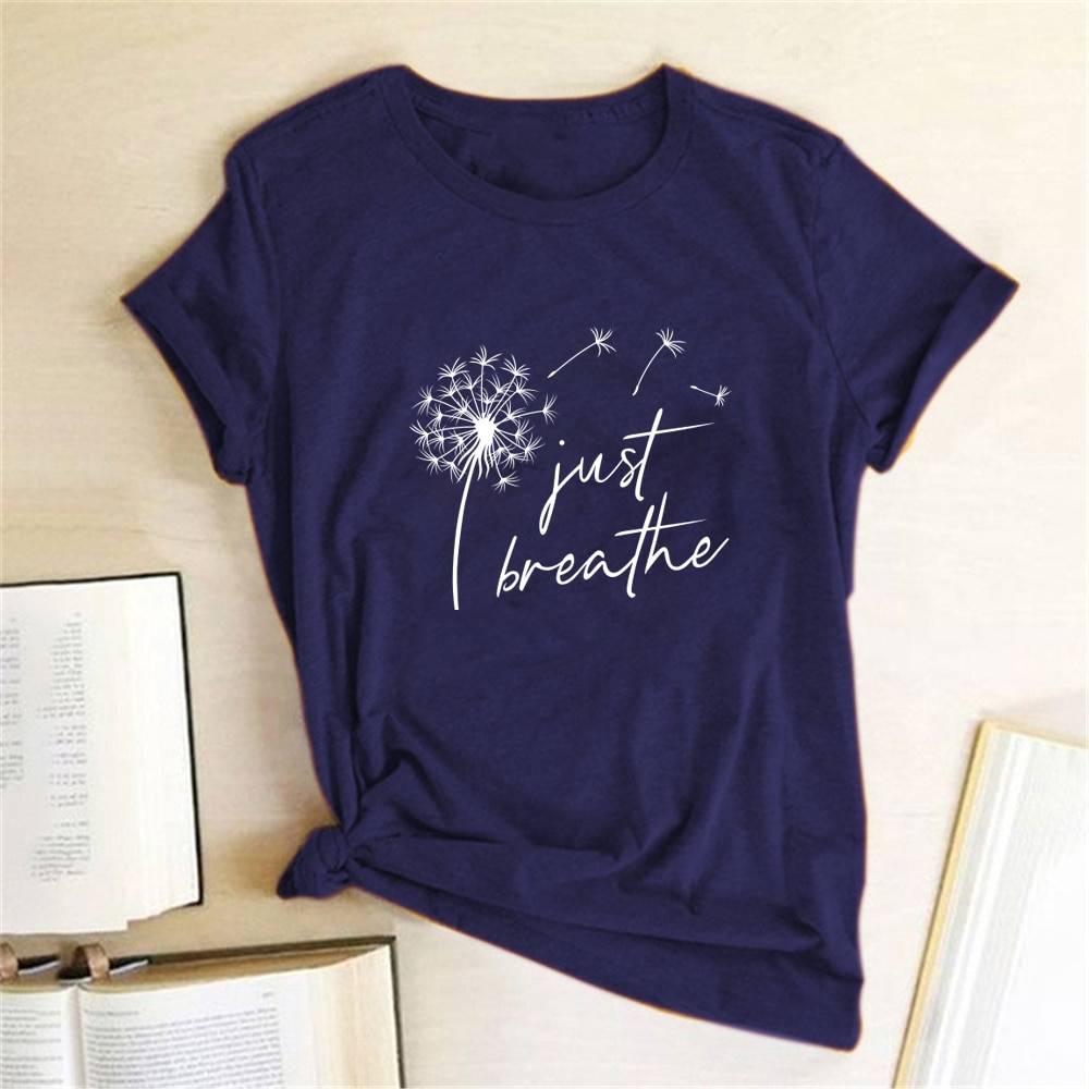 Dandelion Just Breathe - Dark Purple / XL - T-Shirts - Shirts & Tops - 20 - 2024