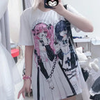 Breezy Loose Cartoon Print Shirt - T-Shirts - Women T-shirts - 12