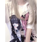 Breezy Loose Cartoon Print Shirt - T-Shirts - Women T-shirts - 4