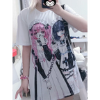 Breezy Loose Cartoon Print Shirt - T-Shirts - Women T-shirts - 6