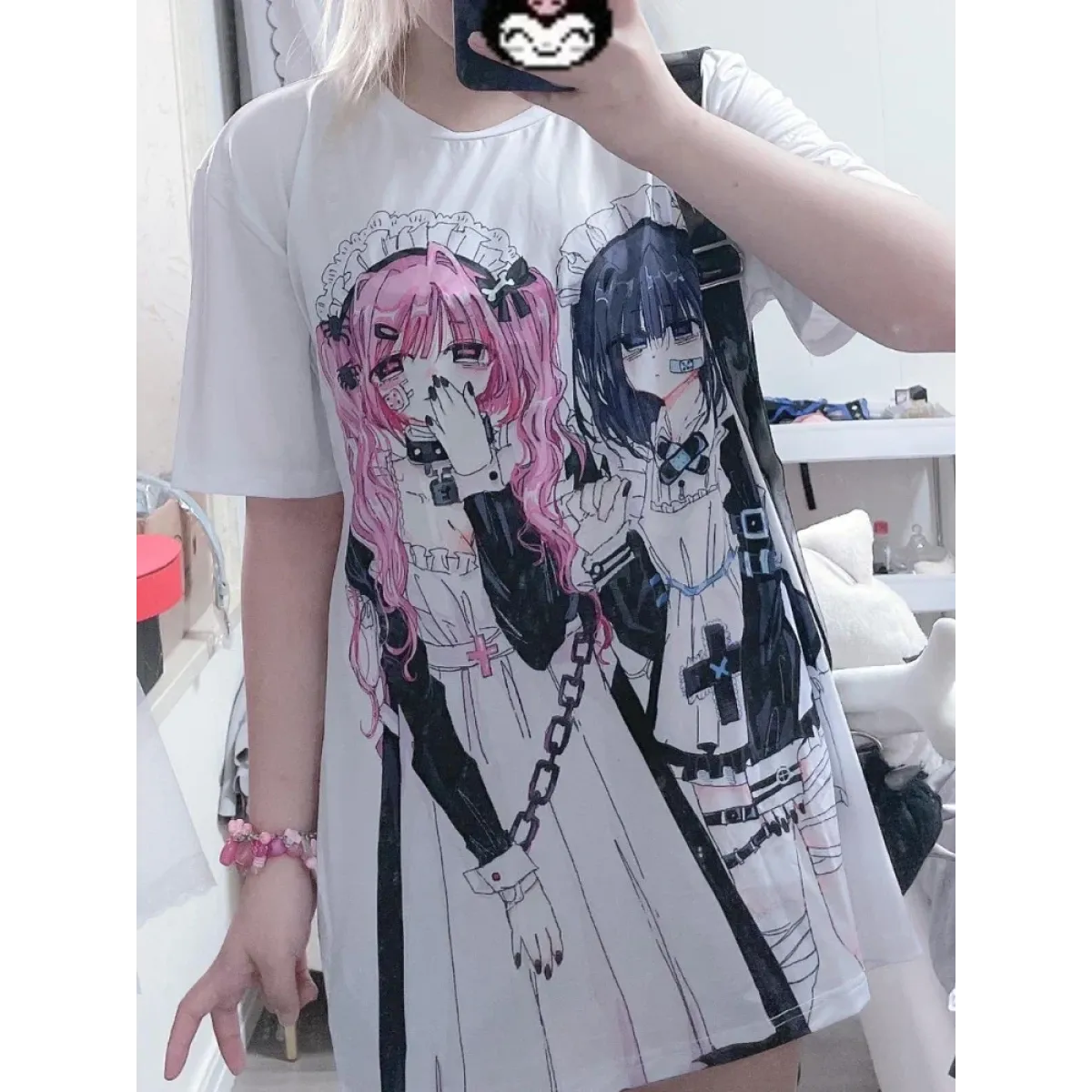 Breezy Loose Cartoon Print Shirt - T-Shirts - Women T-shirts - 6