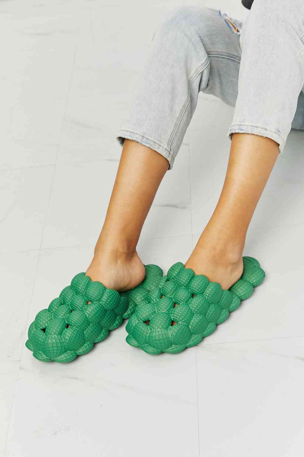 Laid Back Bubble Slides in Green - Accessories - Shoes - 3 - 2024