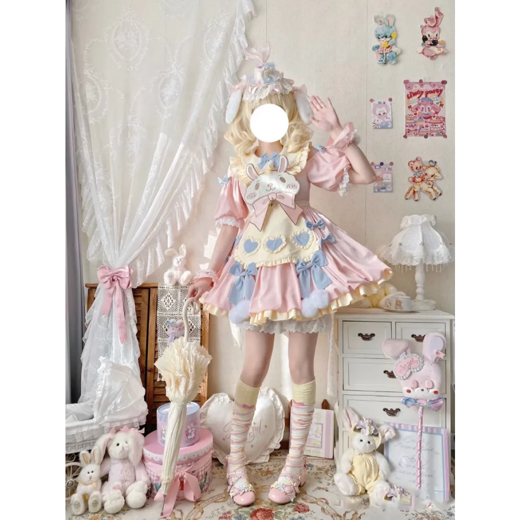Pastel Lolita Bunny Bow Dress - All Dresses - Lolita Dress - 16