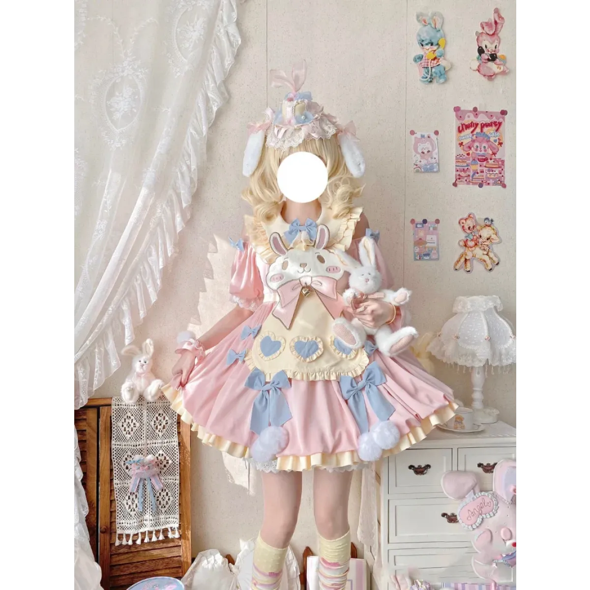 Pastel Lolita Bunny Bow Dress - All Dresses - Lolita Dress - 17