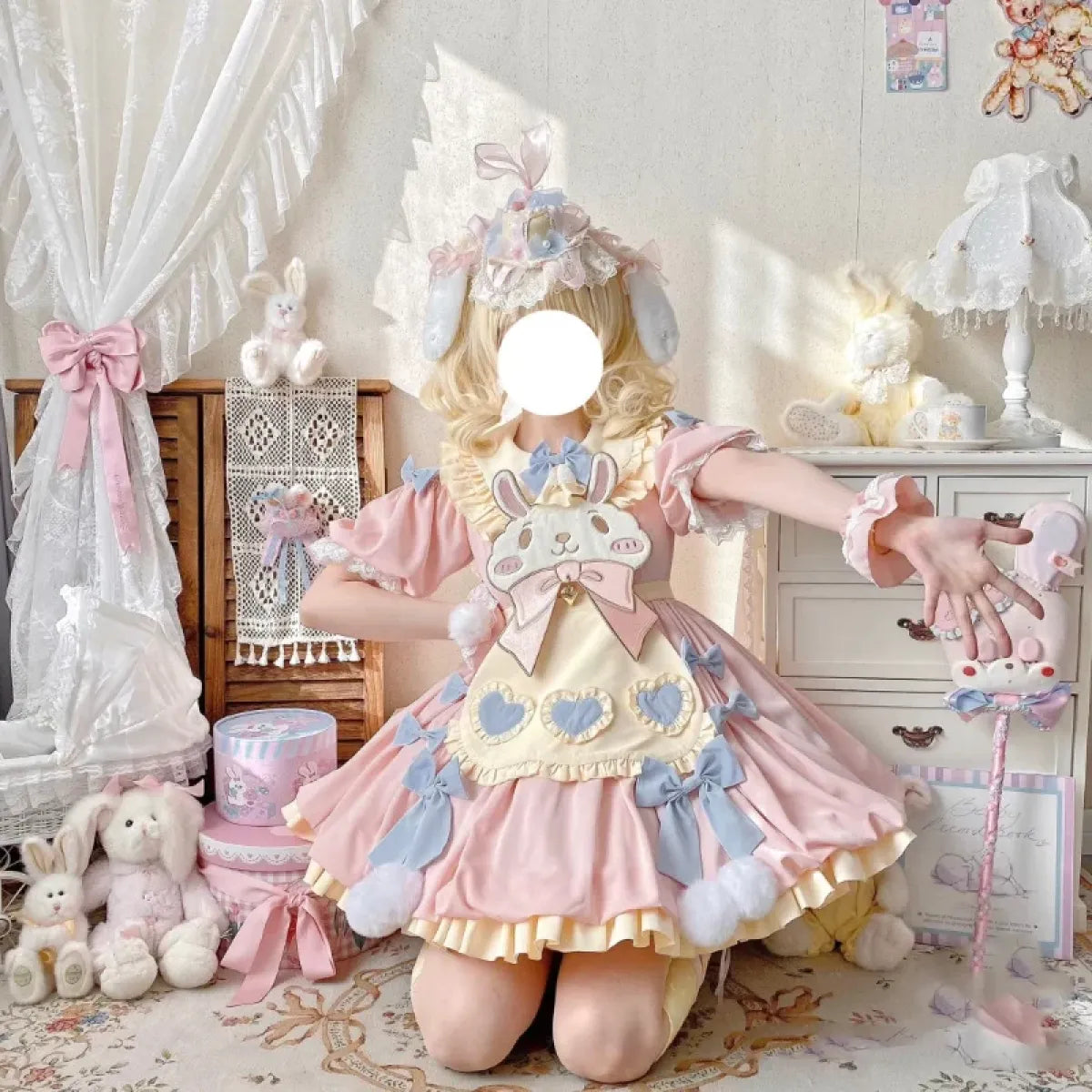 Pastel Lolita Bunny Bow Dress - All Dresses - Lolita Dress - 20