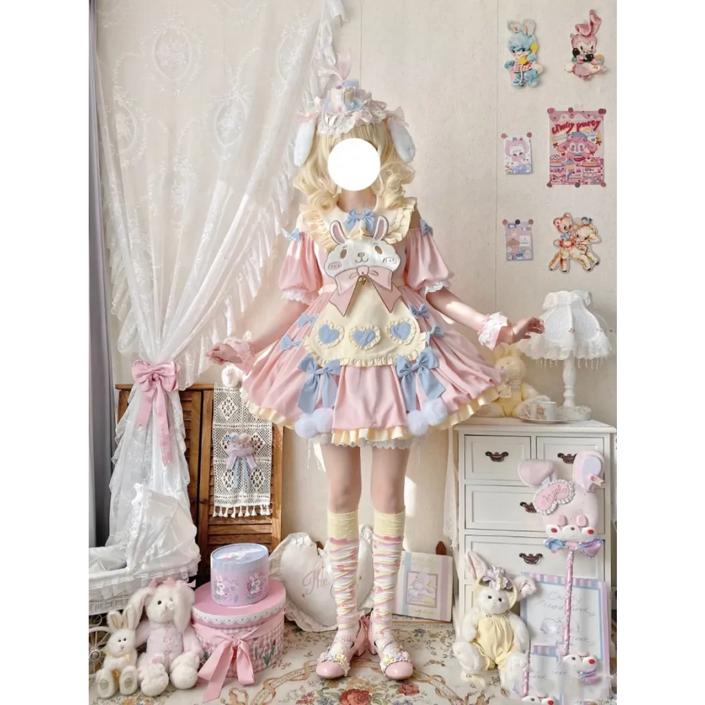 Pastel Lolita Bunny Bow Dress - All Dresses - Lolita Dress - 21