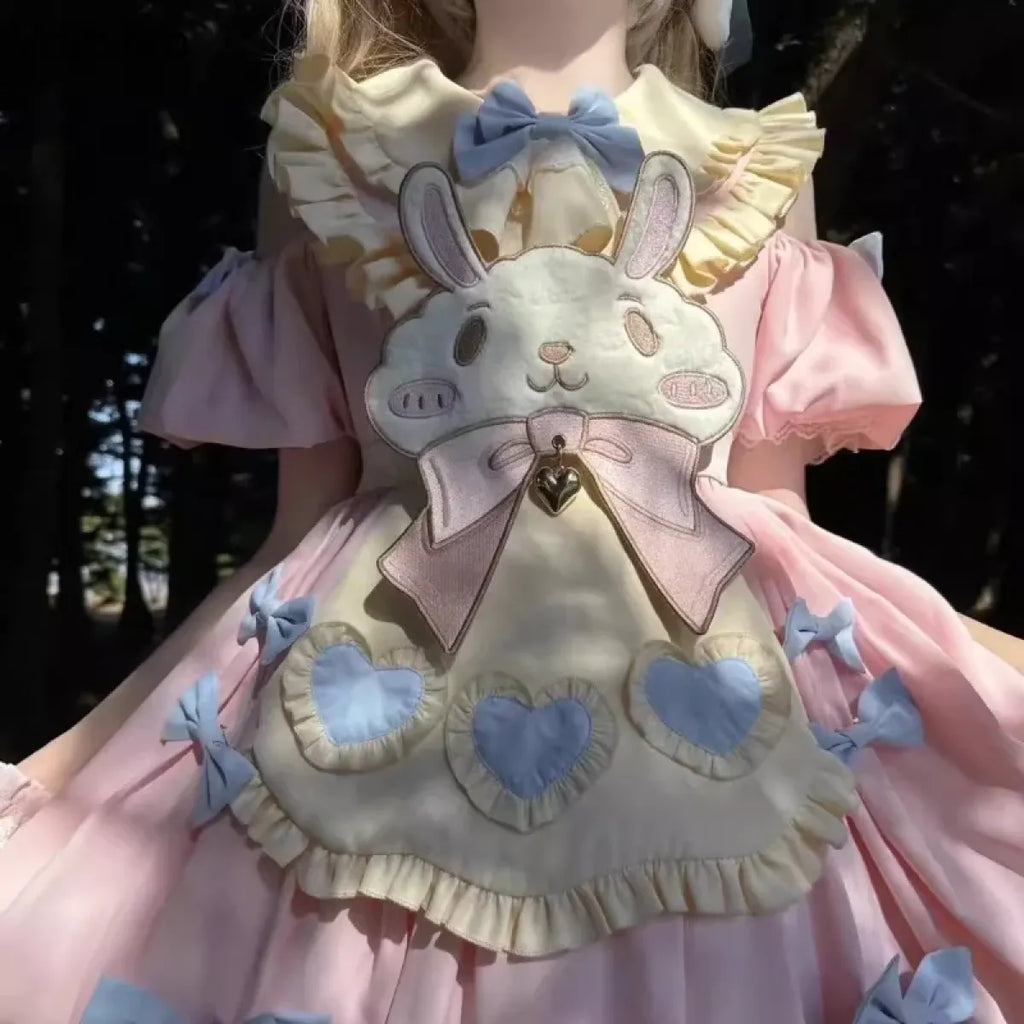 Pastel Lolita Bunny Bow Dress - All Dresses - Lolita Dress - 4