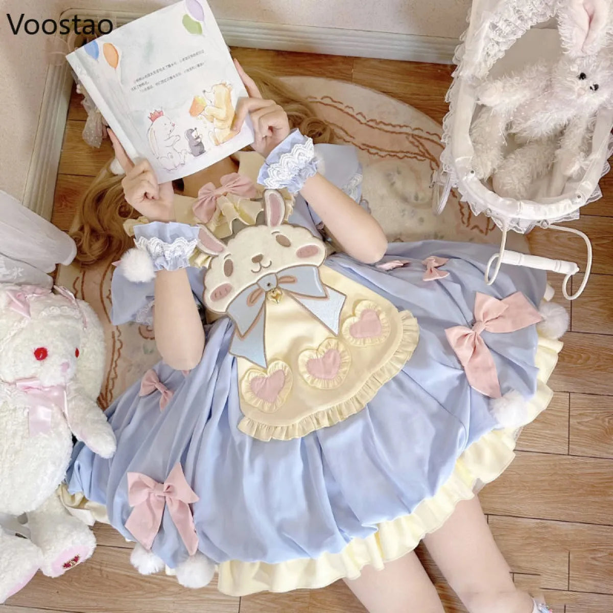 Pastel Lolita Bunny Bow Dress - All Dresses - Lolita Dress - 9