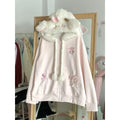 Kawaii Bunny Ear Lace-Up Hooded Zip Jacket - Women’s Clothing & Accessories - Hoodie - 5