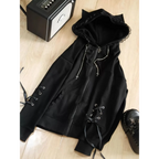 Kawaii Bunny Ear Lace-Up Hooded Zip Jacket - Women’s Clothing & Accessories - Hoodie - 3