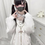 Lace Bunny Ear Patchwork Hoodie Jacket - Hoodies & Sweatshirts - Hoodie - 6