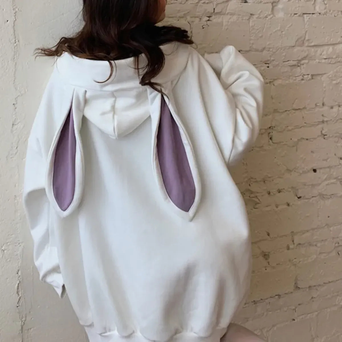 Bunny Ear Women’s Hoodie - Cute Rabbit Long Sleeve Top - Women’s Clothing & Accessories - 4