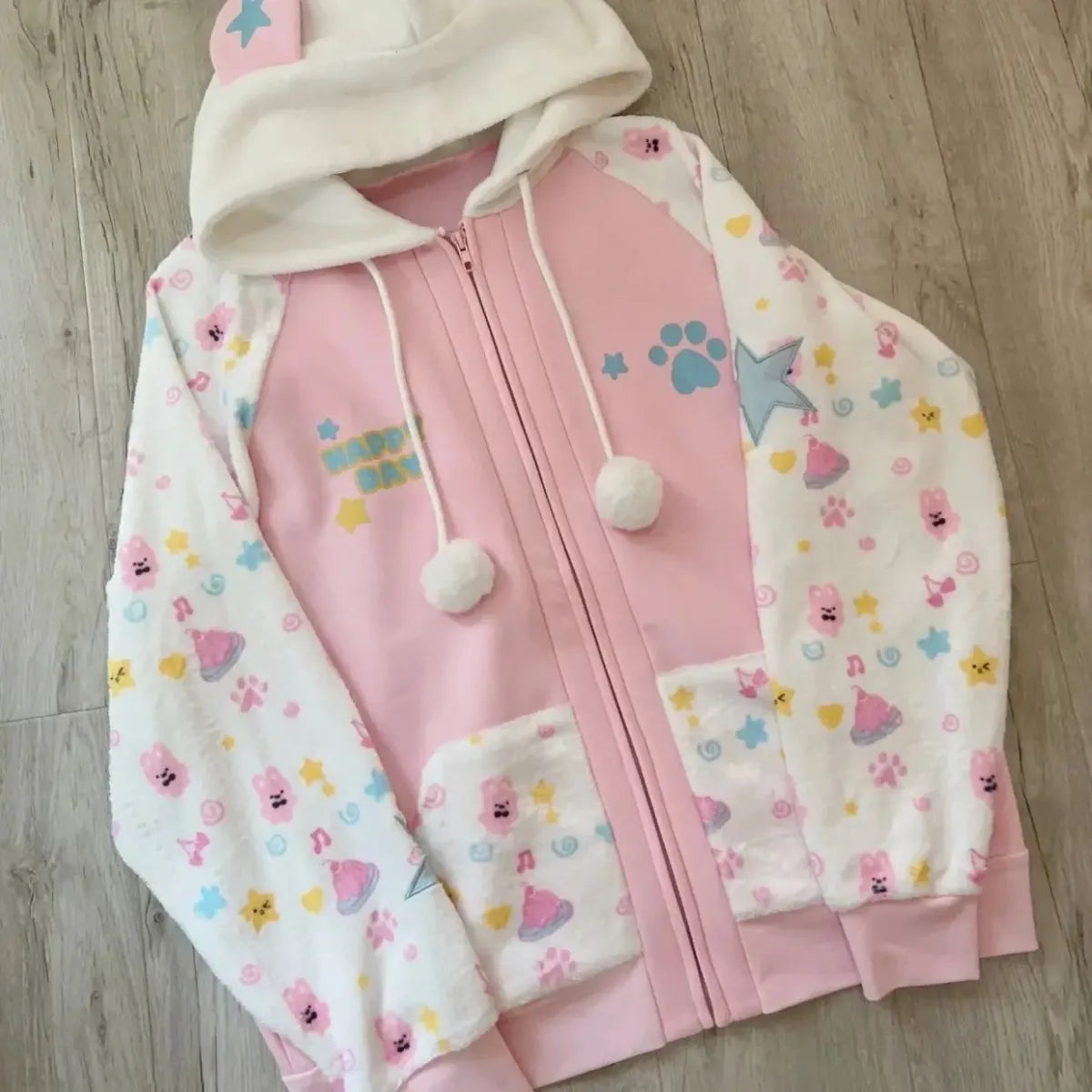 Kawaii Harajuku Zip Hoodie with Bunny Ears - Hoodies & Sweatshirts - Hoodie - 7