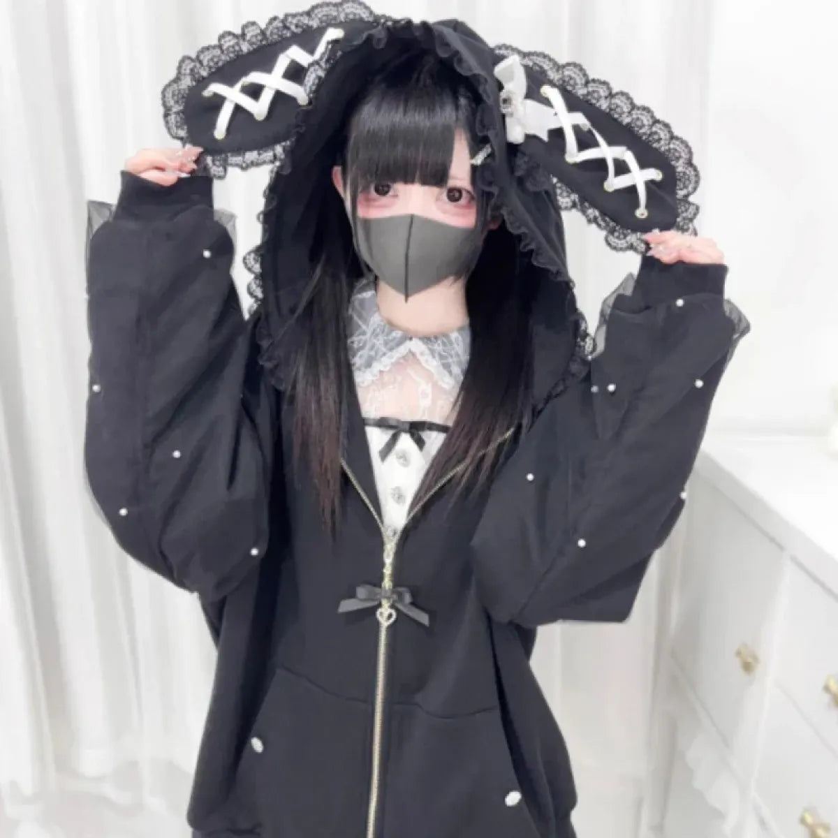 Kawaii Harajuku Bunny Ear Hoodie - Women’s Clothing & Accessories - Hooded - Women’s Hoodies - 1