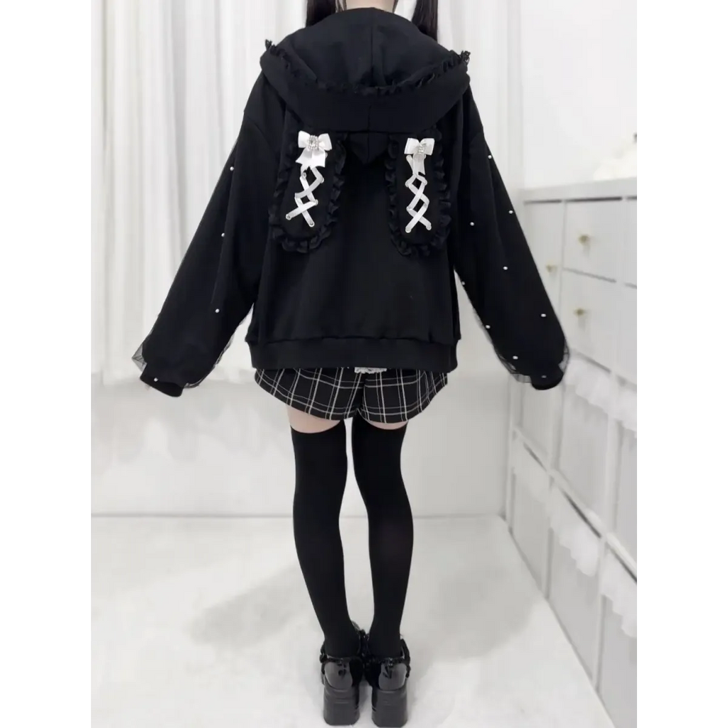 Kawaii Harajuku Bunny Ear Hoodie - Women’s Clothing & Accessories - Hooded - Women’s Hoodies - 10
