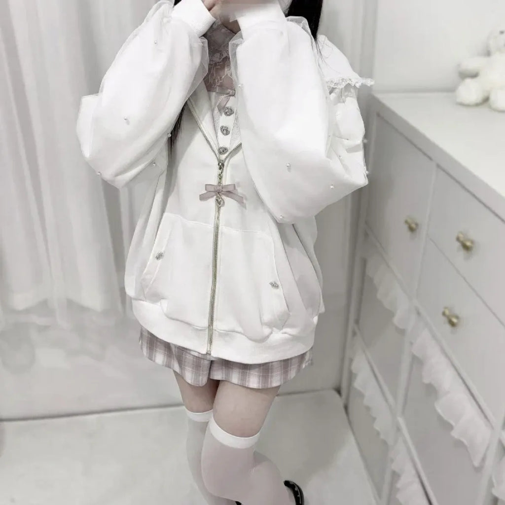 Kawaii Harajuku Bunny Ear Hoodie - Women’s Clothing & Accessories - Hooded - Women’s Hoodies - 4
