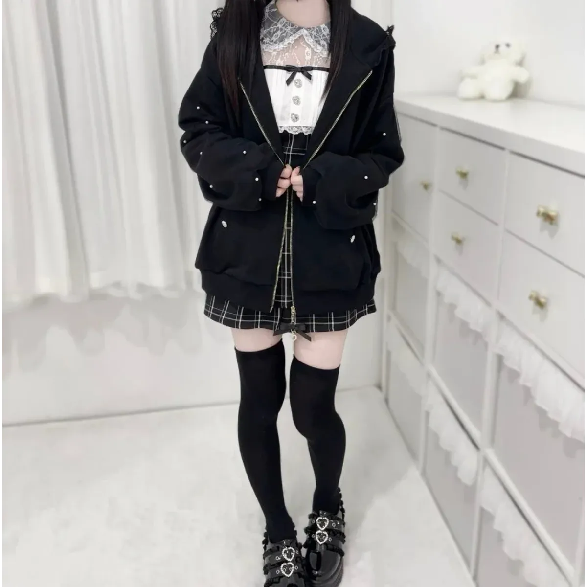 Kawaii Harajuku Bunny Ear Hoodie - Women’s Clothing & Accessories - Hooded - Women’s Hoodies - 8