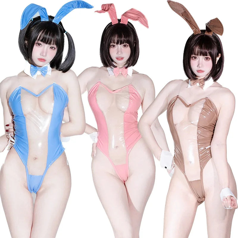 Sexy Bunny Girl Costume - Transparent Halloween Cosplay Jumpsuit - Women’s Clothing & Accessories - Costumes - 2024