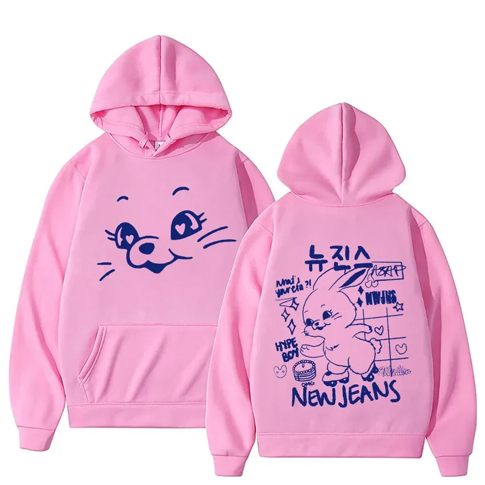 Bunny Kawaii Sweatshirt - Cartoon Print Hoodie for Men & Women - Pink4 / S - T-Shirts - Shirts & Tops - 19 - 2024