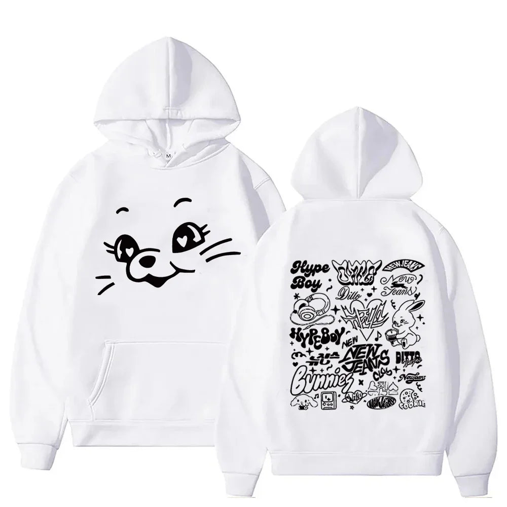 Bunny Kawaii Sweatshirt - Cartoon Print Hoodie for Men & Women - White5 / S - T-Shirts - Shirts & Tops - 22 - 2024