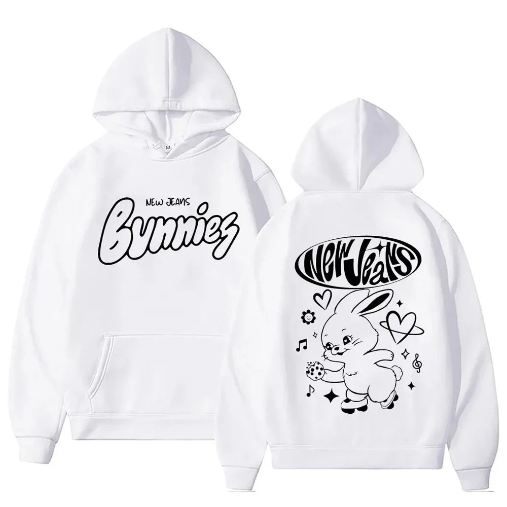 Bunny Kawaii Sweatshirt - Cartoon Print Hoodie for Men & Women - White1 / S - T-Shirts - Shirts & Tops - 7 - 2024