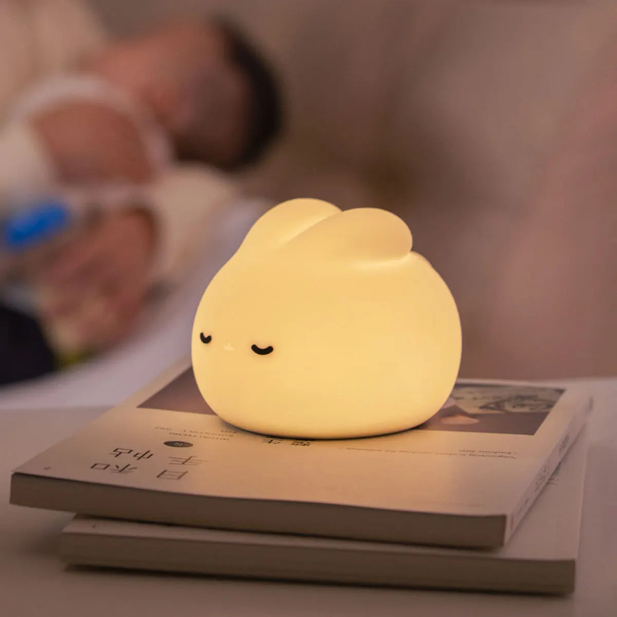 Bunny Silicone Night Light – Soft LED Lamp for Kids Room Nursery or Gifts - Multicolored / USB Plug / Nearest