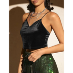 Butterfly Embroidery Mesh Velvet Cami - Camis & Tops - 3