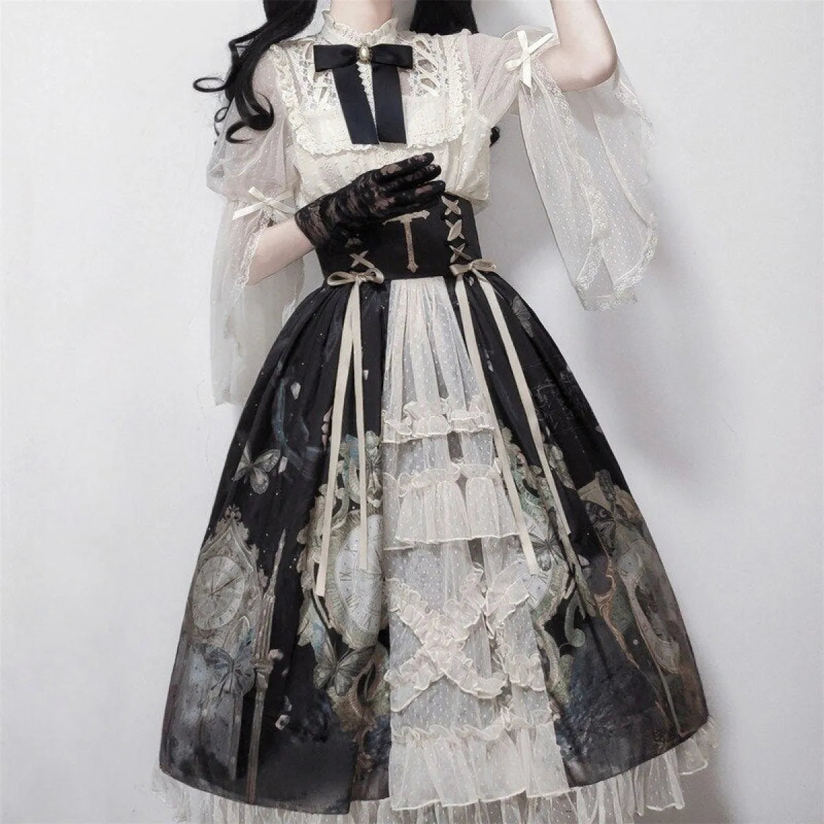 Vintage Butterfly Lace Dress Set - All Dresses - 3