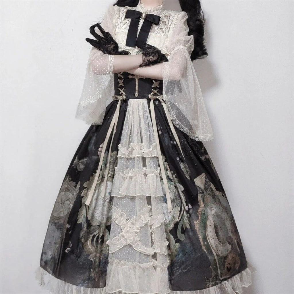 Vintage Butterfly Lace Dress Set - All Dresses - 4