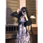 Vintage Butterfly Mesh Dress & Lace-Up Sheer Coat Set - All Dresses - Sets / Co-ords - 3