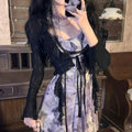 Vintage Butterfly Mesh Dress & Lace-Up Sheer Coat Set - All Dresses - Sets / Co-ords - 7
