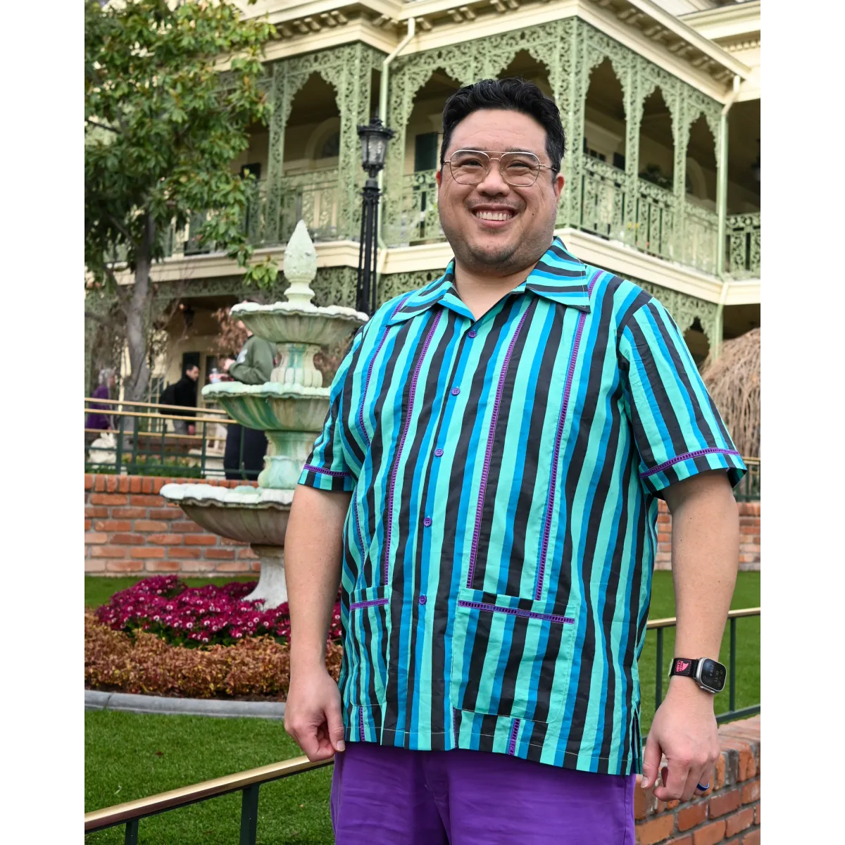 Men’s Haunted House Stripe Cocktail Shirt - T-Shirts - Shirt - 2