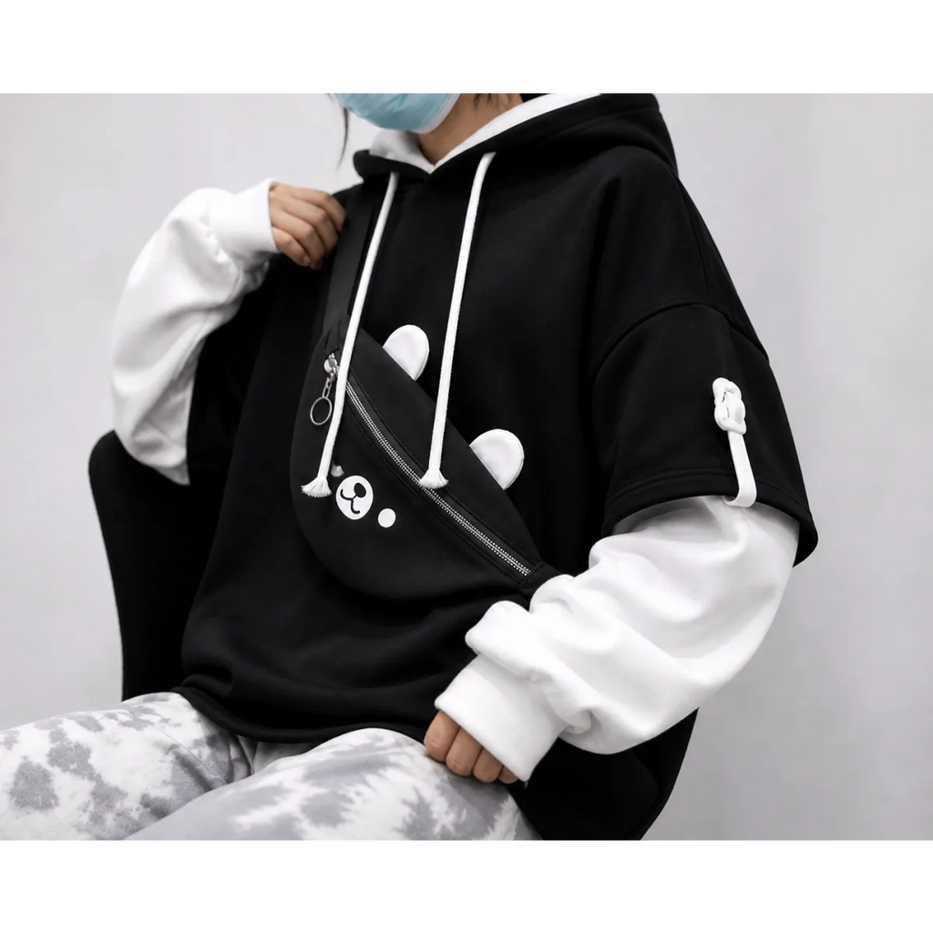 Harajuku Bear Bag Hoodie – Y2K Layered Pullover - Hoodies & Sweatshirts - Hooded - Hoodie - 4