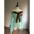 Off-Shoulder Bow Knit Sweater – Lolita E-Girl Style - Sweaters - Women’s Sweaters - 6