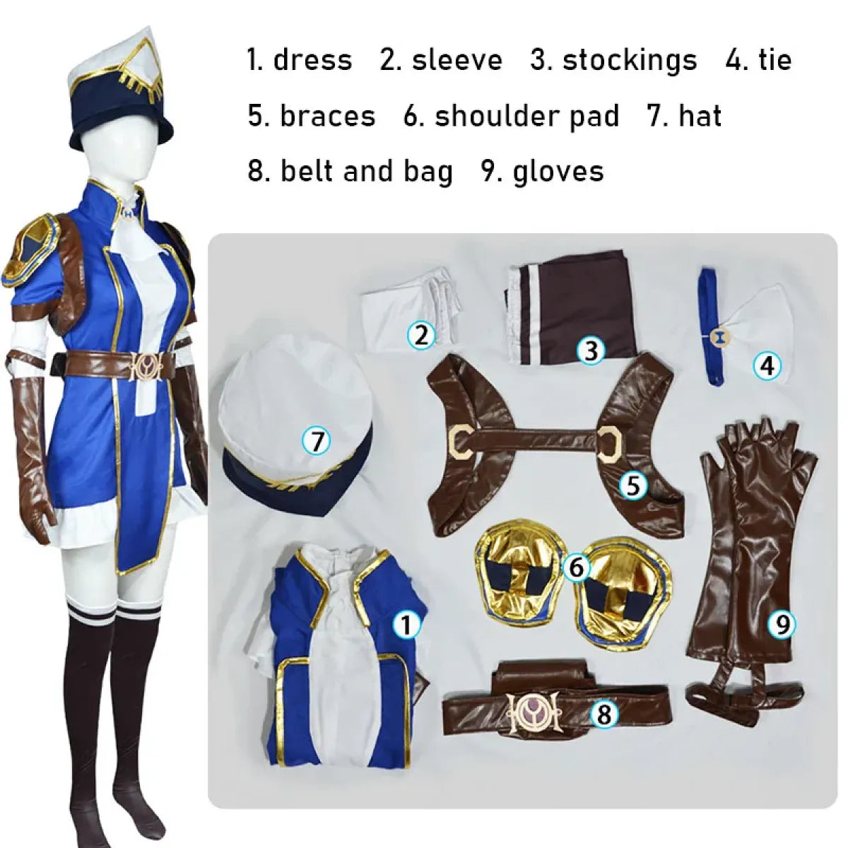 Caitlyn Kiramman Sheriff Cosplay Set – Arcane League - Dresses - Cosplay - 5