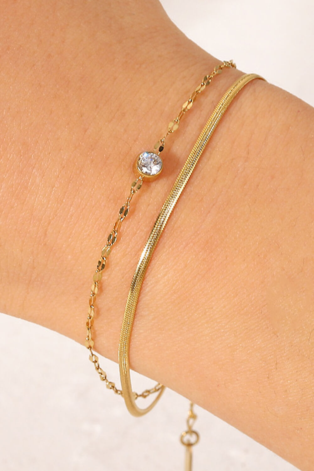 Icing on the Cake Rhinestone Double-Layered Bracelet - Gold / One Size - Women’s Jewelry - Bracelets - 9 - 2024