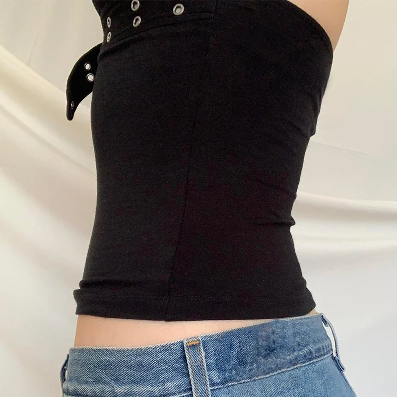 Buckle Halter Top - Sexy Backless Fashion - Camis & Tops - Shirts & Tops - 2 - 2024