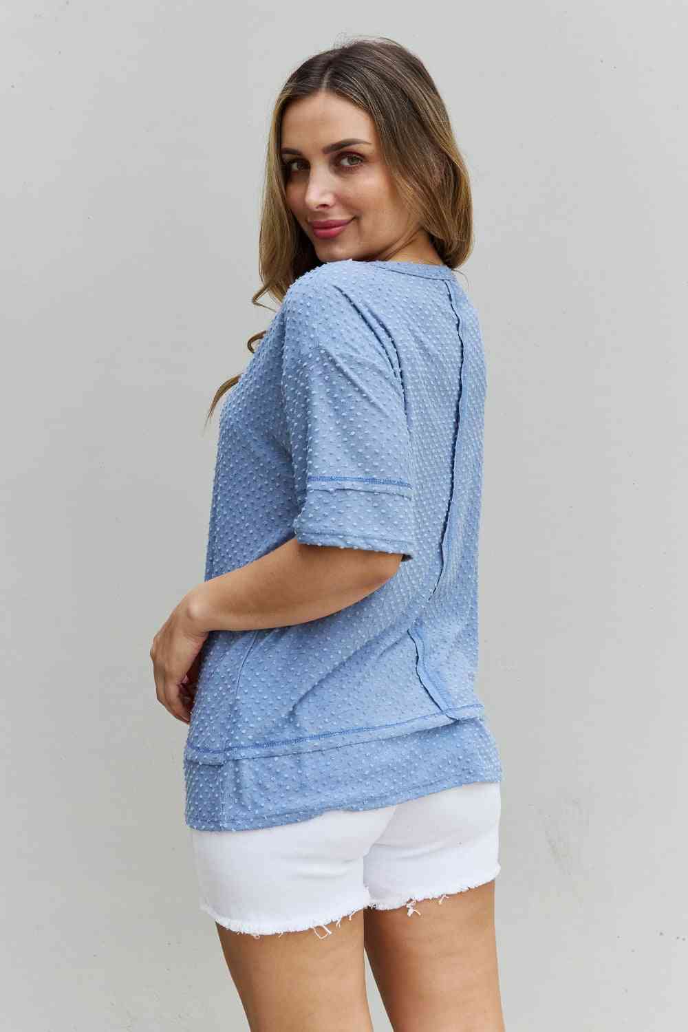 Cater 2 You Swiss Dot Reverse Stitch Short Sleeve Top - Camis & Tops - Shirts & Tops - 2 - 2024