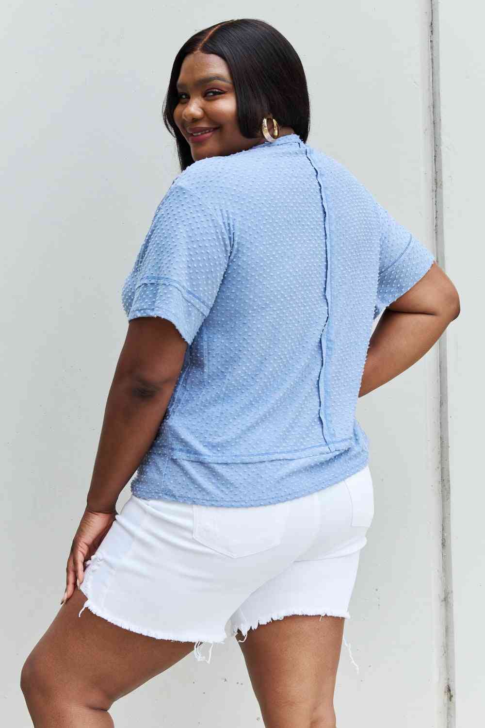 Cater 2 You Swiss Dot Reverse Stitch Short Sleeve Top - Camis & Tops - Shirts & Tops - 6 - 2024