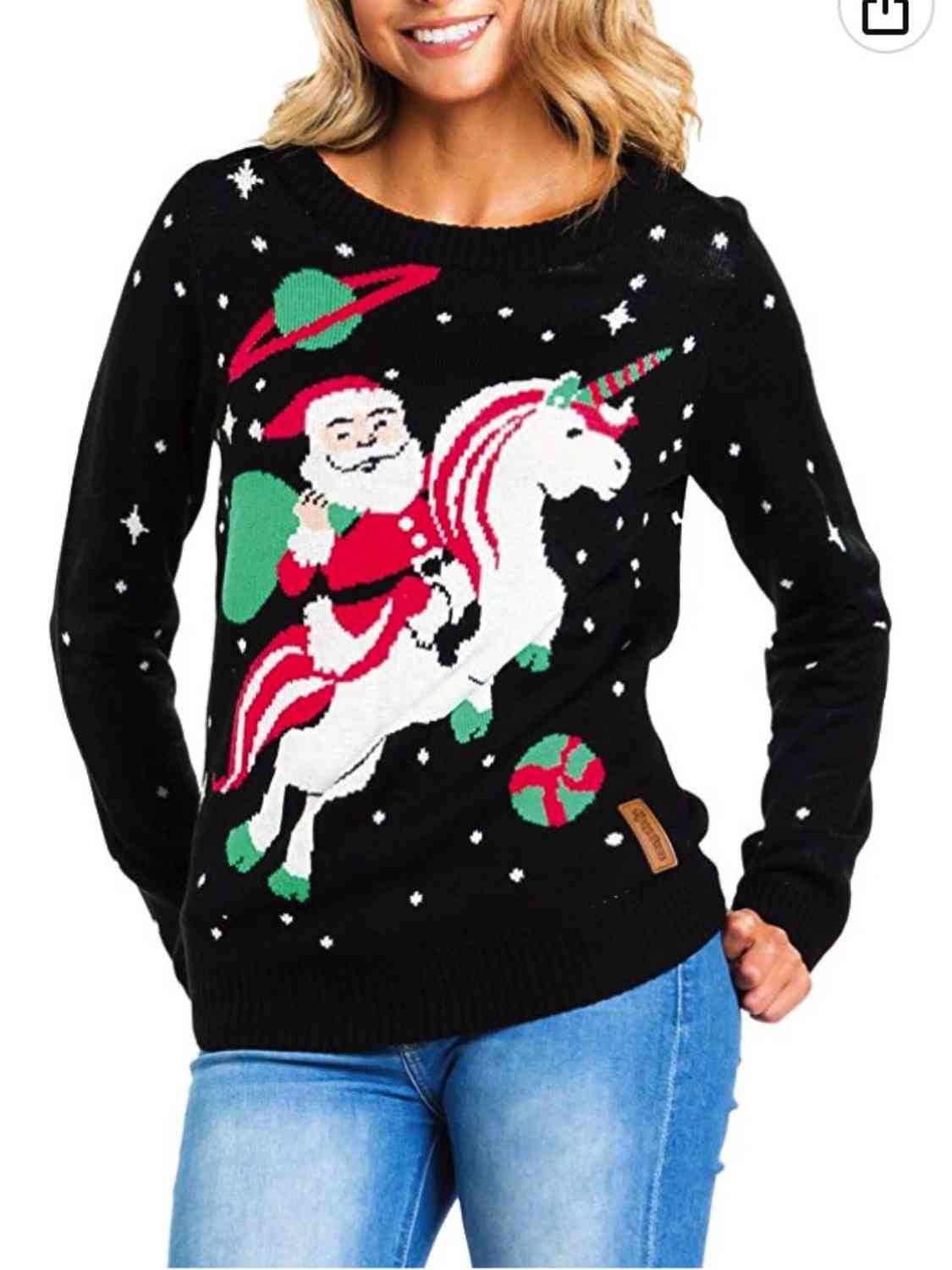 Christmas Round Neck Knit Top - Camis & Tops - Shirts & Tops - 3 - 2024