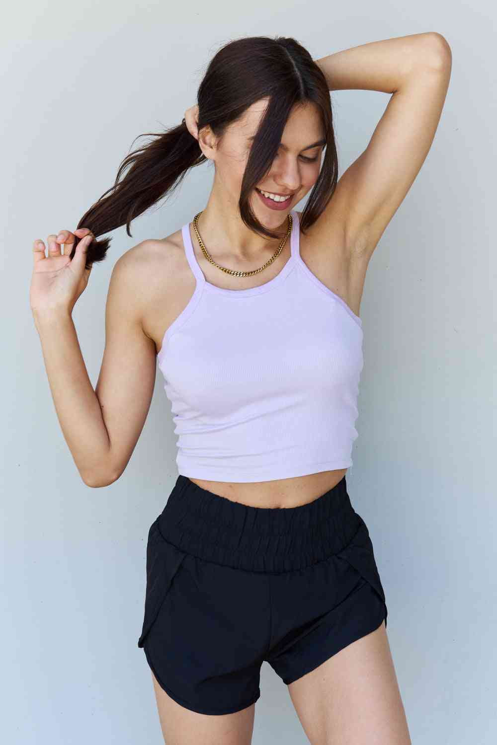 Everyday Staple Soft Modal Short Strap Ribbed Tank Top in Lavender - Camis & Tops - Shirts & Tops - 3 - 2024