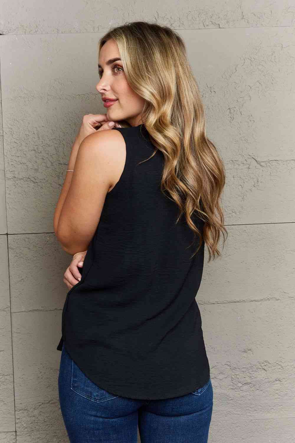 First Glance Sleeveless Neckline Slit Top - Camis & Tops - Shirts & Tops - 2 - 2024