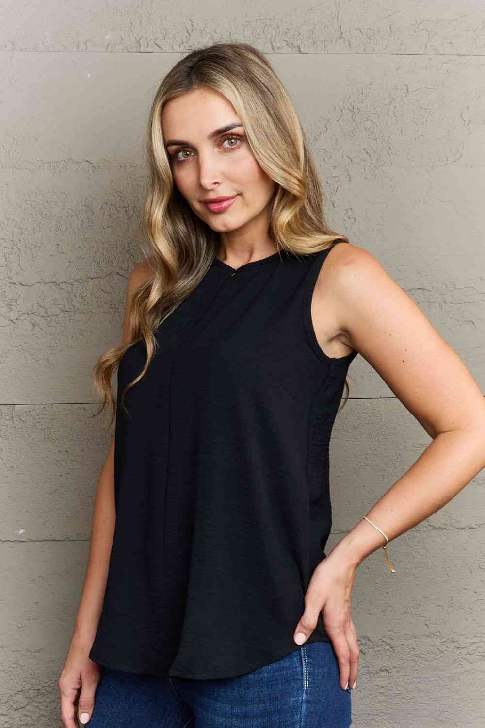 First Glance Sleeveless Neckline Slit Top - Camis & Tops - Shirts & Tops - 3 - 2024